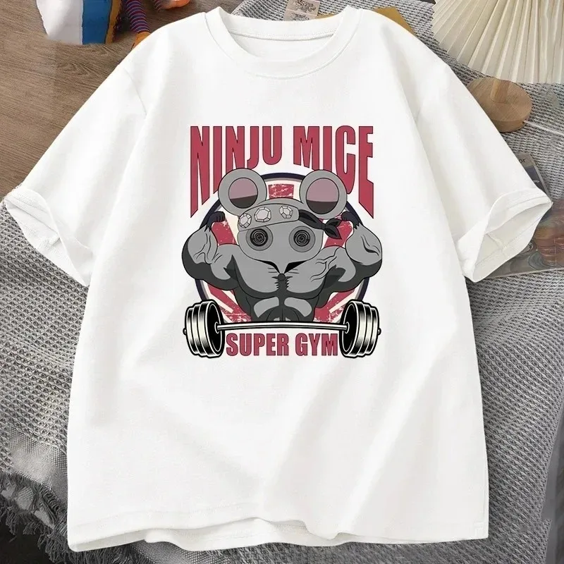 Summer Men's T-shirt Demon Slayer Tengen Ninju Muscle Mouse Super Gym Printting Fashion Loose T-shirts Oversize Men Tee Clothing