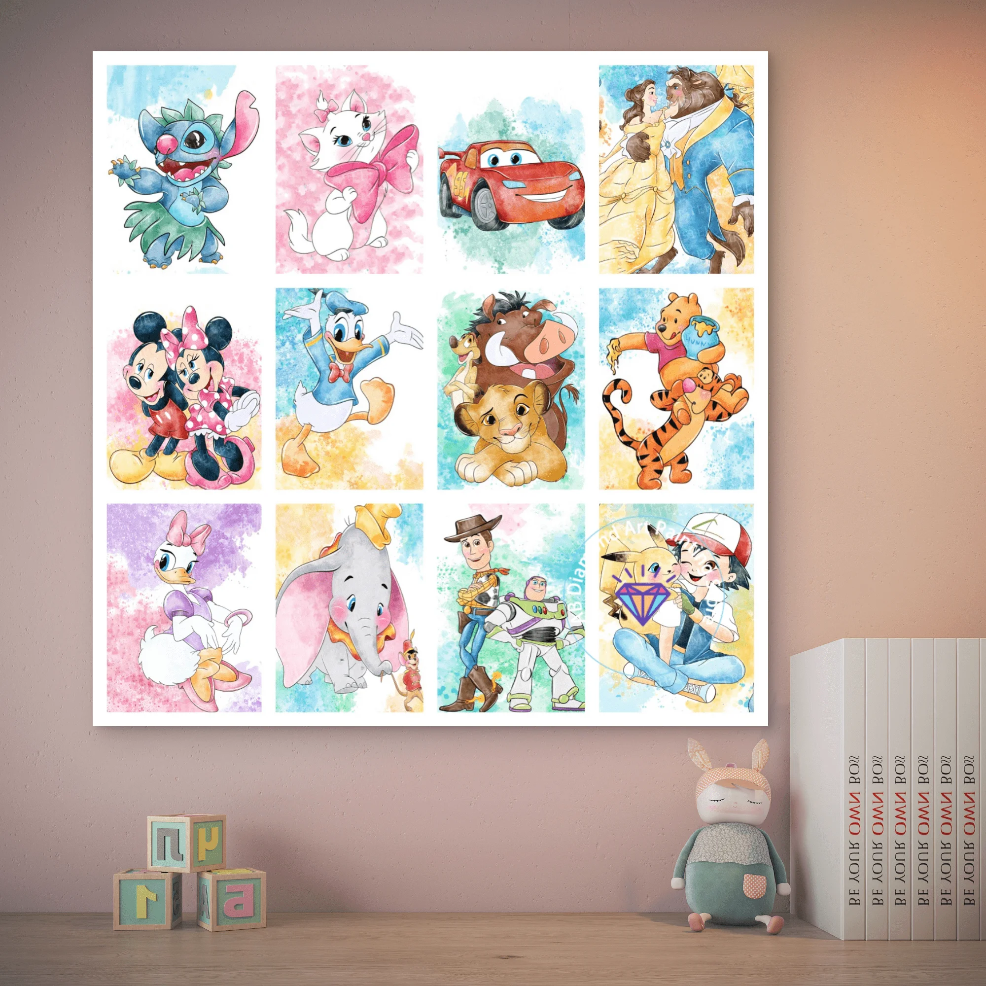 

Winnie the Pooh the Lion King Mickey Mouse Lightning McQueen AB Diamond Painting Kit 5D DIY Diamond Embroidery Handmade Art Gift