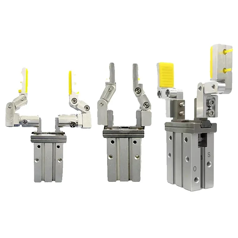 Finger cylinder 10 16 20 25D S robotic arm parallel fixture with internal external support and wide silicone pad gripper