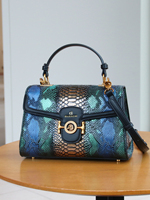 High-end customized fashion women's bag, elegant and high-end light luxury women's handbag, luxury blue gold snake pattern gradi