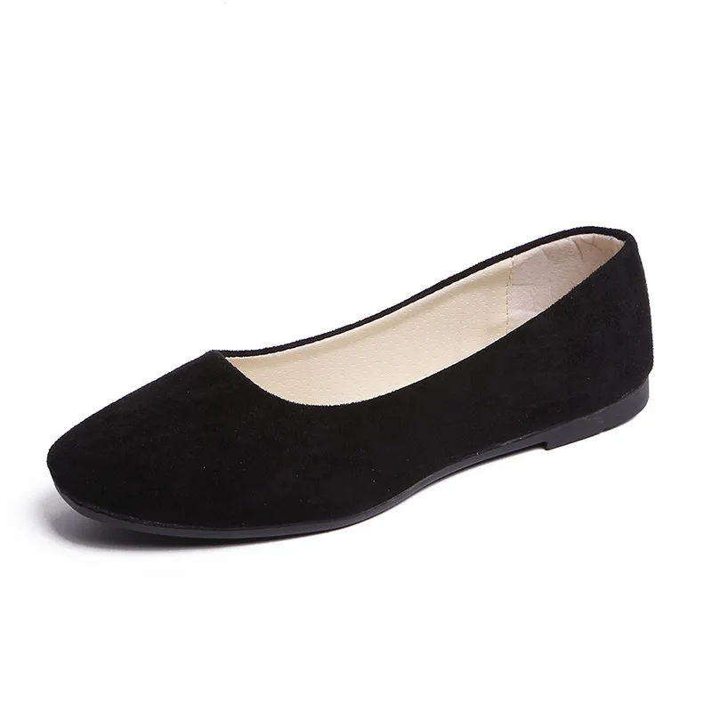 Women Spring Autumn Candy Color Flat Shoes Round Toe Suede Loafers Slip on Women's Office Work Casual Shoes Size 43 WSH3606