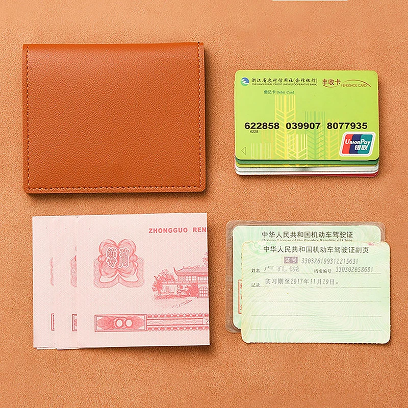 1Pc Slim Compact Anti-Demagnetization Card Holder Wallet Simple Bank ID Driver's License Card Case