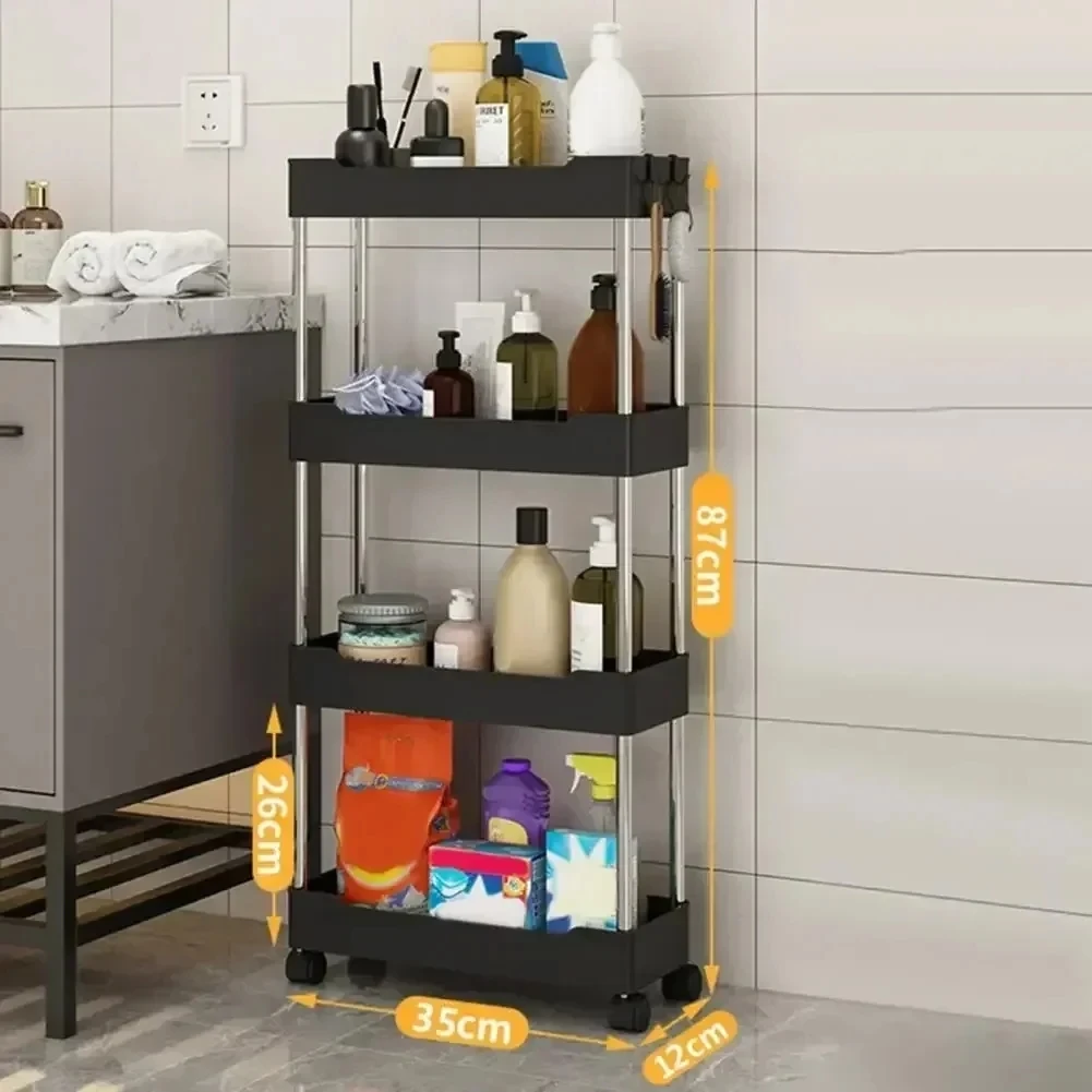 Toilet, bathroom, crevice storage rack, kitchen, narrow cabinet, living room, floor standing crevice rack，1pc