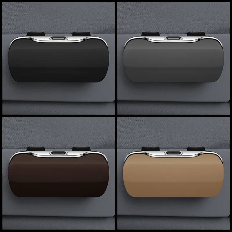 Universal Car Glasses Holder Clip-On Sun Visor Sunglasses Case Anti-Scratch Soft Lined Durable ABS Fits All Vehicles