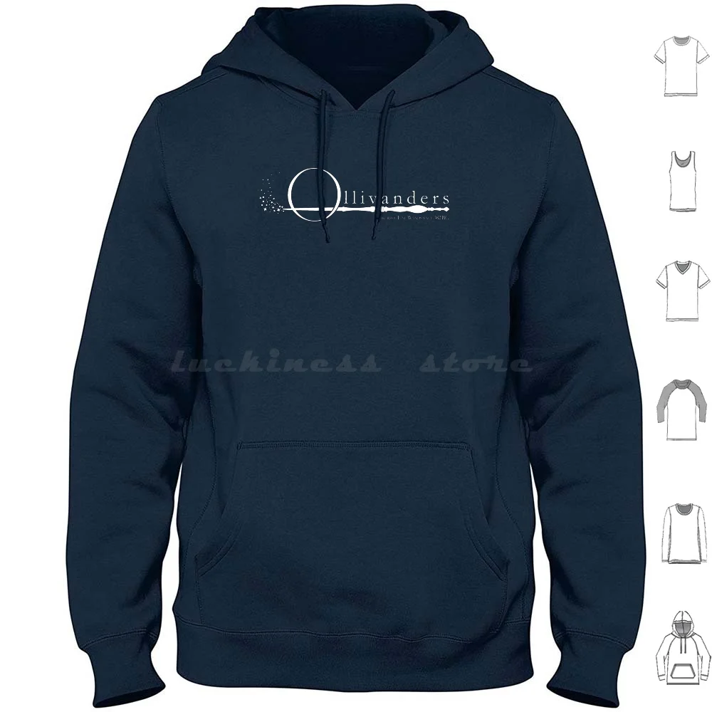 Ollivanders Logo In White Hoodies Long Sleeve Lighting Olivander Olivanders Wand Duel Wands Diagon Alley Shop Hermione