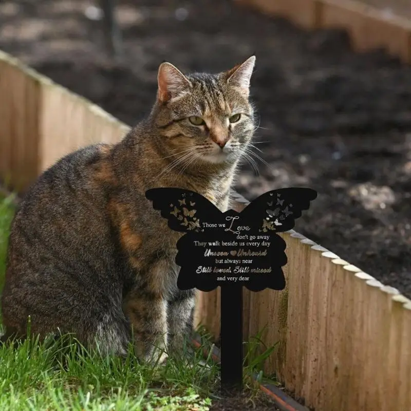 Dog Cats Memorial Grave Marker للحديقة والتشغيين الداخليين لمرتاحين أصحاب الحيوانات الأليفة الحزينة Graveyard Sign M68e #4
