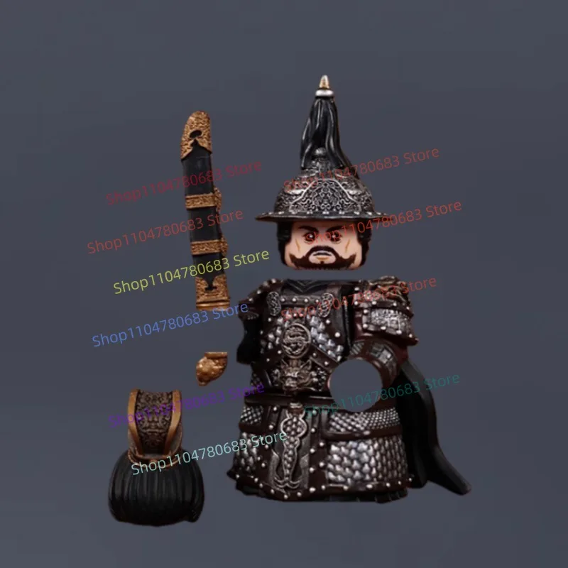

MOC Building Blocks Three Kingdoms Black Armor General Mini Figure Assembly Model Display Anime Cartoon Decorative Toy Gift