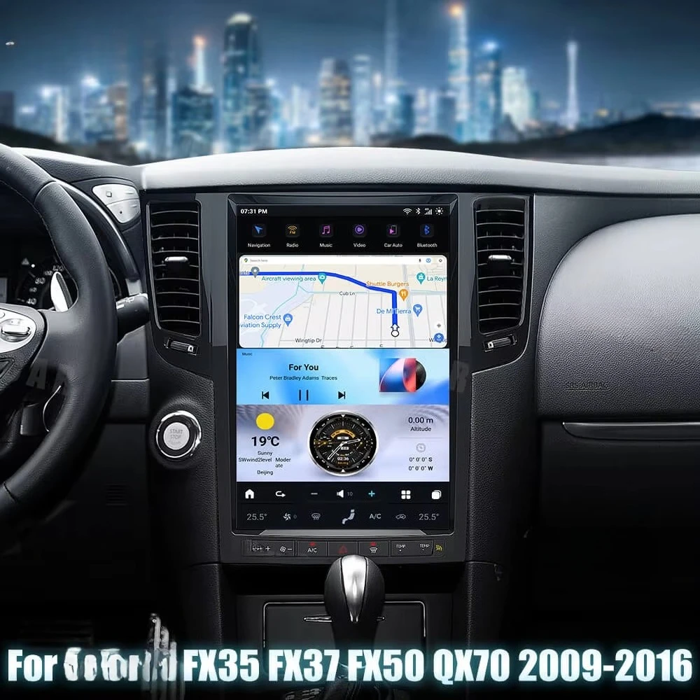 13.6 "نمط تسلا أندرويد 13 سيارة الوسائط المتعددة DVD نظام تحديد المواقع والملاحة لإنفينيتي FX35 FX37 FX50 QX70 2009-2016 راديو السيارة ستيريو #4