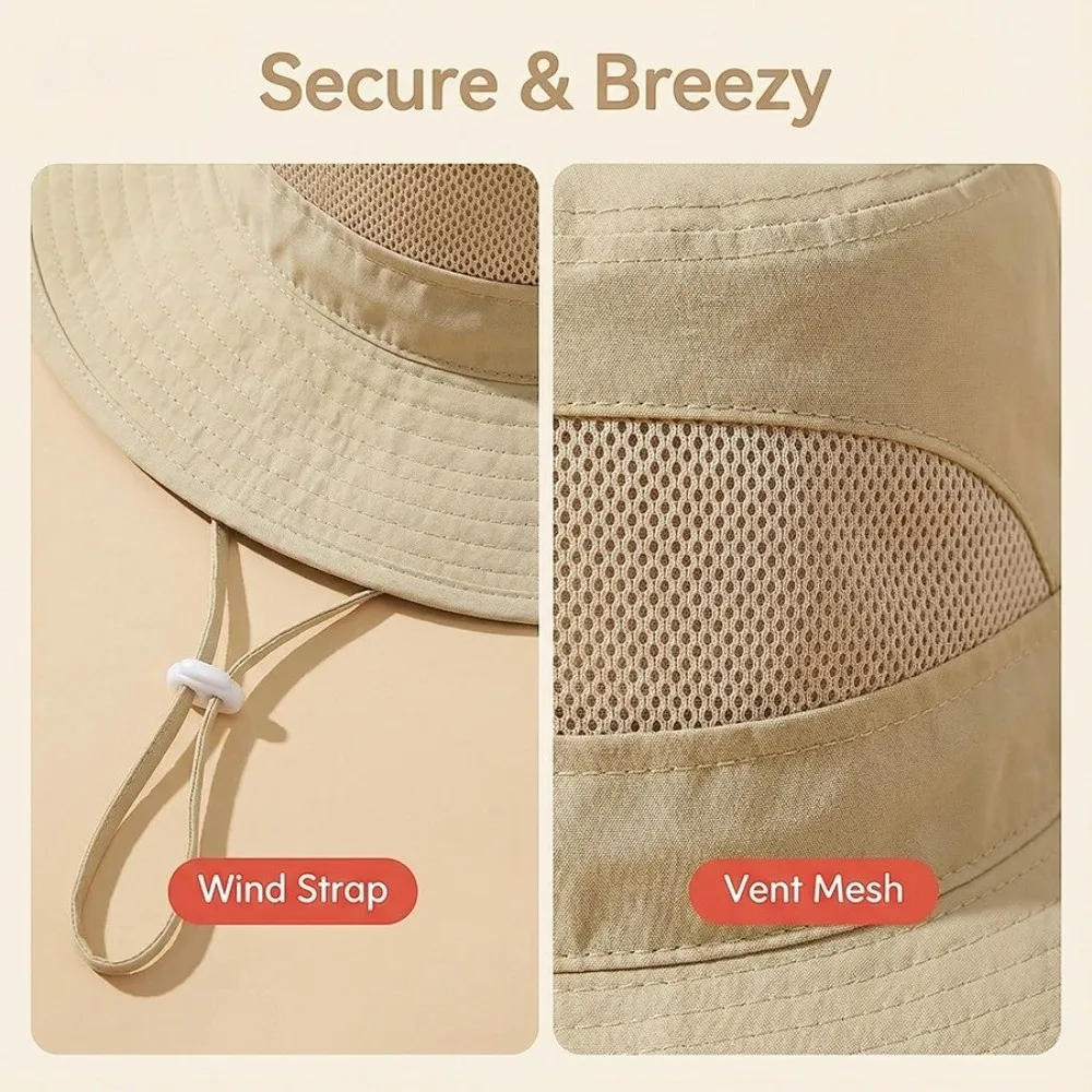 Casual Breathable Sun Hat Big Brim UV-Protective Sunshade Cap Thin Fisherman Hat Summer