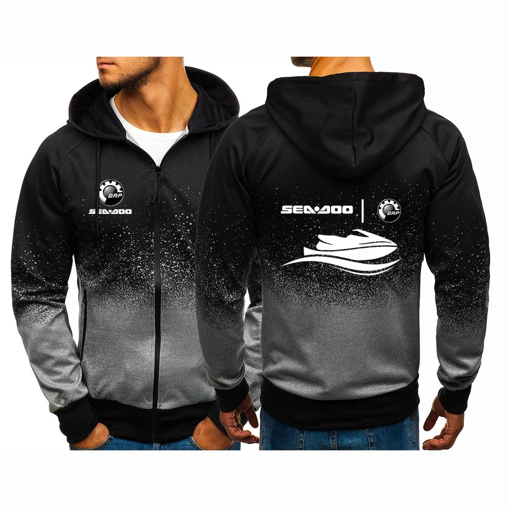 Sea Doo Seadoo Moto 2024 Printing Fashion Men Hoodie Casual Gradient Cardigan Coat Cotton Outdoor Sweatshirts Zipper Jacket Tops