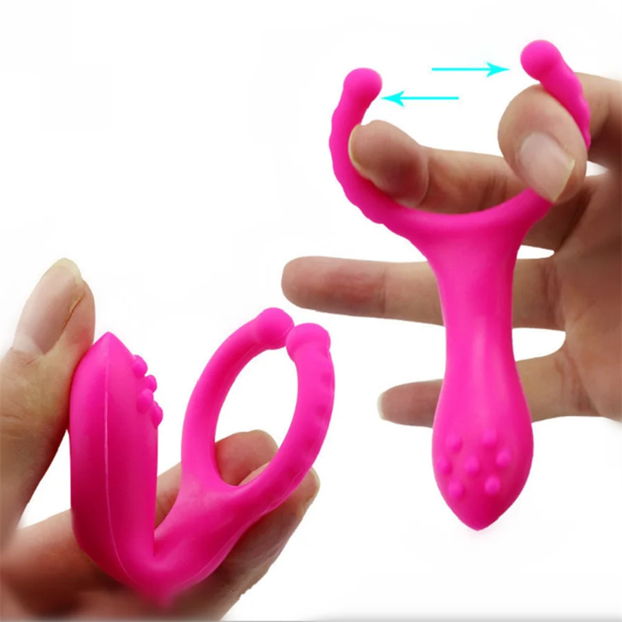 Vibrador de anillo para pene, estimulador de clítoris, masajeador de punto G, Clip, retraso de la eyaculación, productos para adultos, Juguetes sexuales para parejas