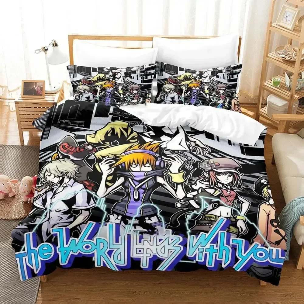 3D Print Neku Sakuraba World Ends Bedding Set Duvet Cover Bed Set Quilt Cover Pillowcase Comforter king Queen Size Boys Adult