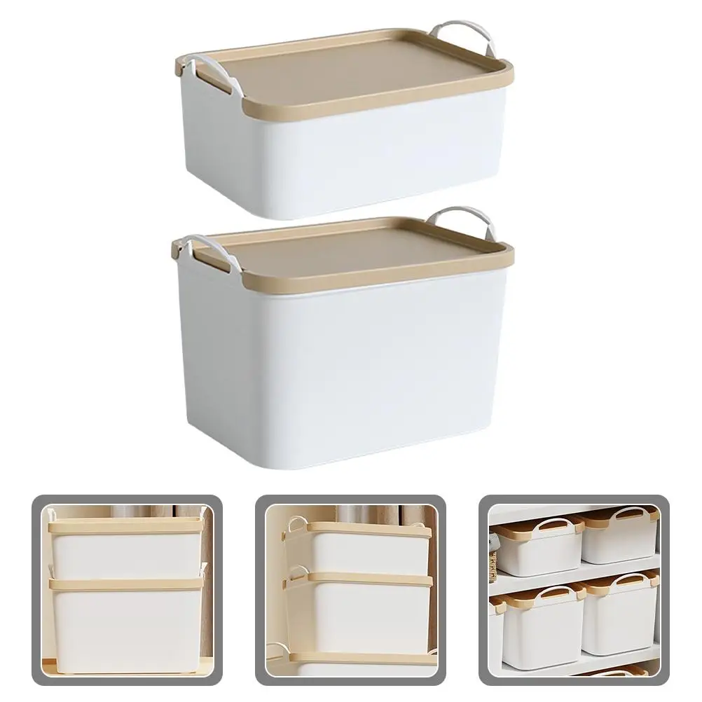 

2 Pcs Handheld Storage Boxes Plastic Desk Organizer School File Box Multi Functional Bedroom Bathroom Accessories