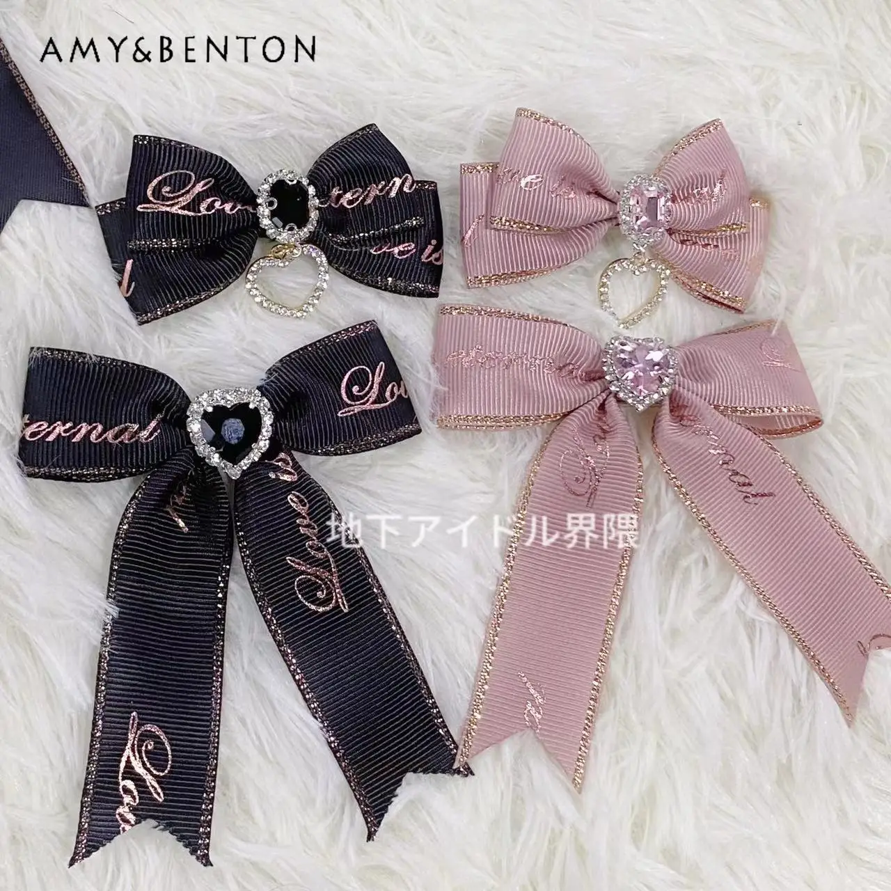 

Princess Side Clip Classic Pink Black Letters Mine Series Barrettes Handmade Hair Clips Hairpin Accessories Butterfly Headdress