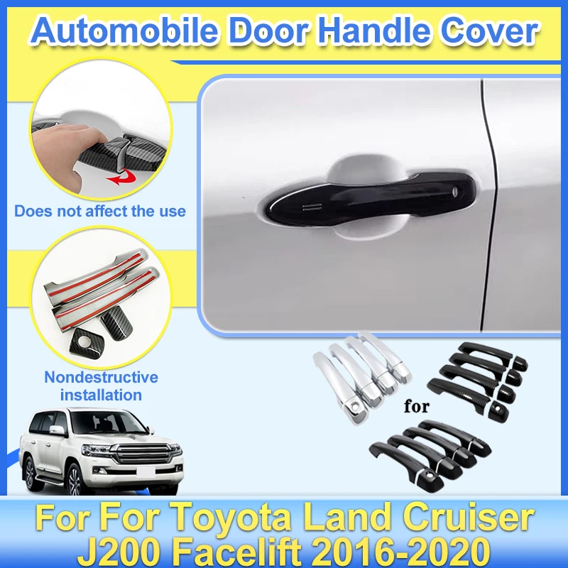 

Car Door Handle Cover For Toyota Land Cruiser j200 Facelift 2016-2020 Accessories Auto Exterior Door Handle Outer Sticker Covers