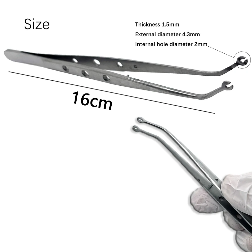 Dental Slots Surgical StitchingTweezer Cotton Dressing Forcep Slots Surgical Needle Tweezers Operation Serrated Tip