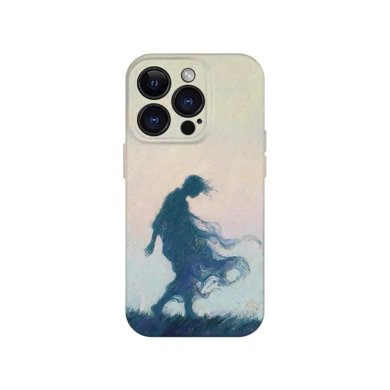 

The Blue Figure Blown By The Wind Case for IPHONE 17 16 ProMax 15 14 Plus 13 12 MINI 11 PRO 16Plus XR XS MAX Acrylic Phone Cover