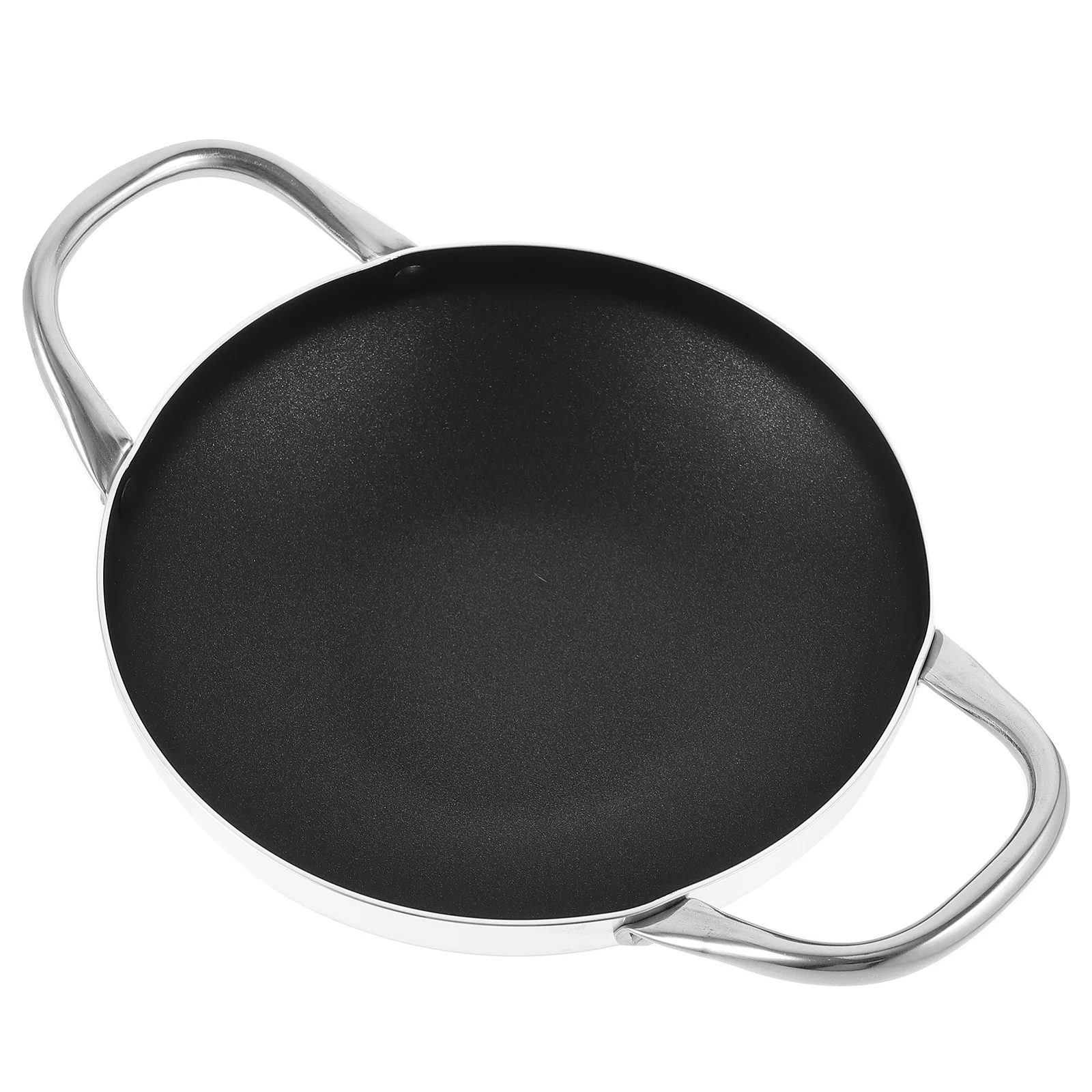 

Sturdy Aluminum Cooking Pan Double Handle Resistant Smooth Surface Household Kitchen Cookware Portable Paella Pan Home