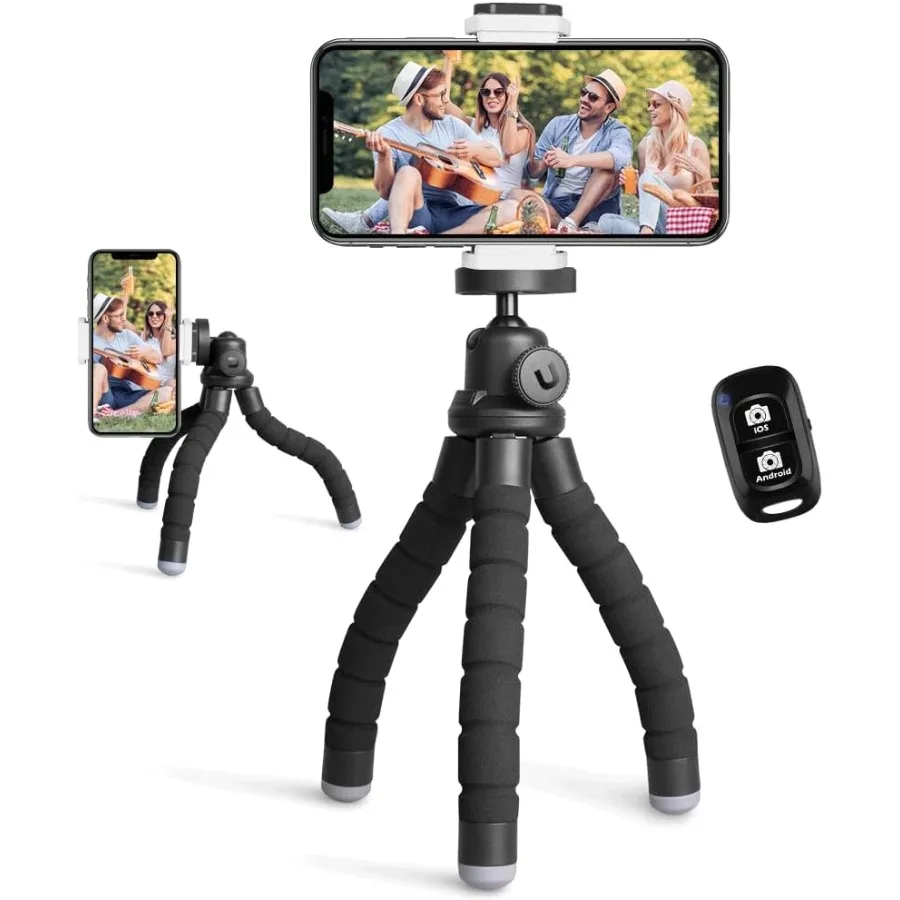 

Phone Tripod Portable and ible Tripods with Wireless Remote and Clip Cell Phone Tripode Stand for Video Rrding