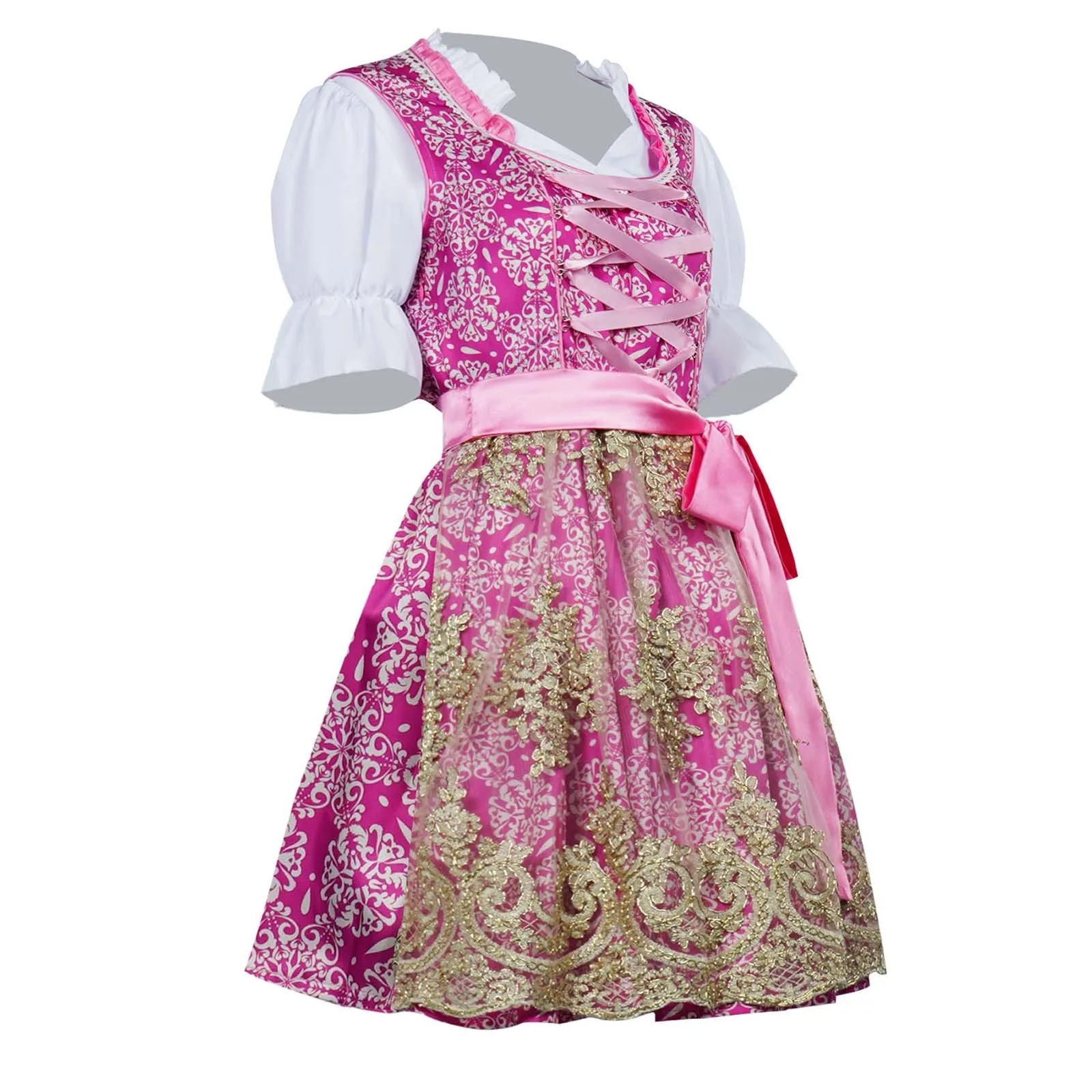 Women Oktoberfest Dirndl Dress Traditional German Bavarian Beer Girl Party Dresses Retro Robe Stage Performance Costume Vestidos