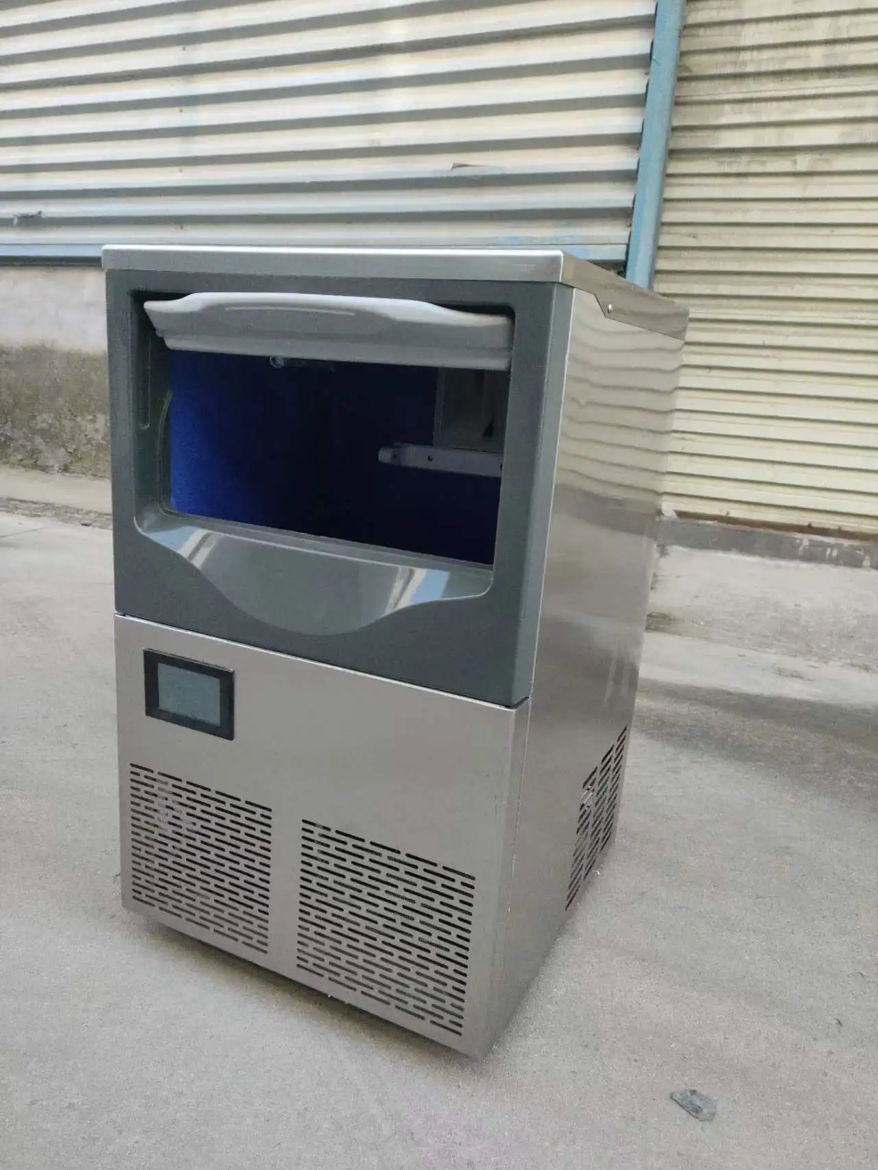 Máquina de gelo industrial, 1 tonelada, 1000kg, aço inoxidável, bloco de cubos de gelo comercial, máquina de fazer gelo para negócios