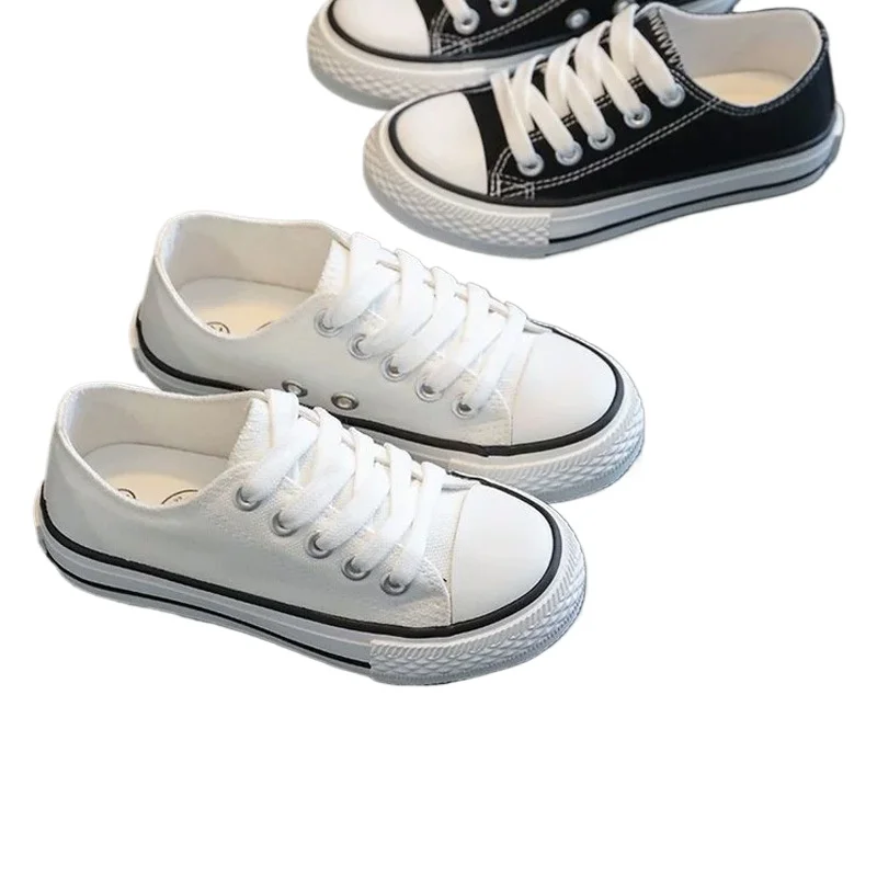 

Kids Canvas Shoes 2024 Summer Unisex Breathable Sneakers for Boys Girls Casual White Shoes Lightweight Comfortable