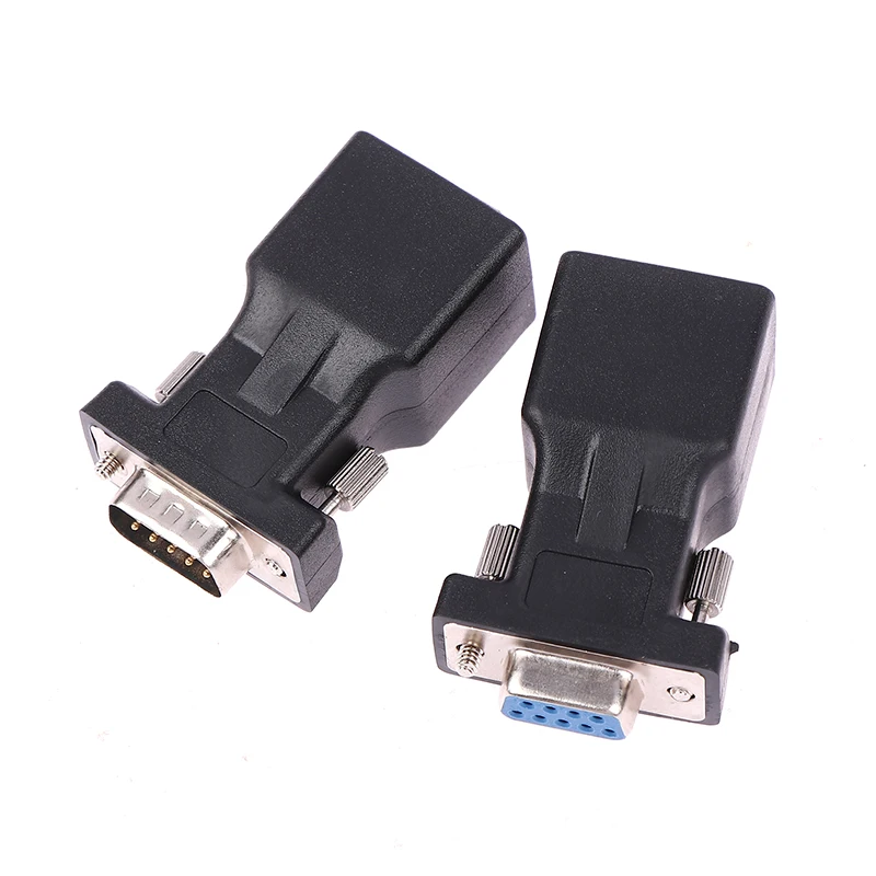 1PC DB9 RS232 Male/Female To RJ45 Female Adapter COM Port to LAN Ethernet Port Converter Replacement Parts