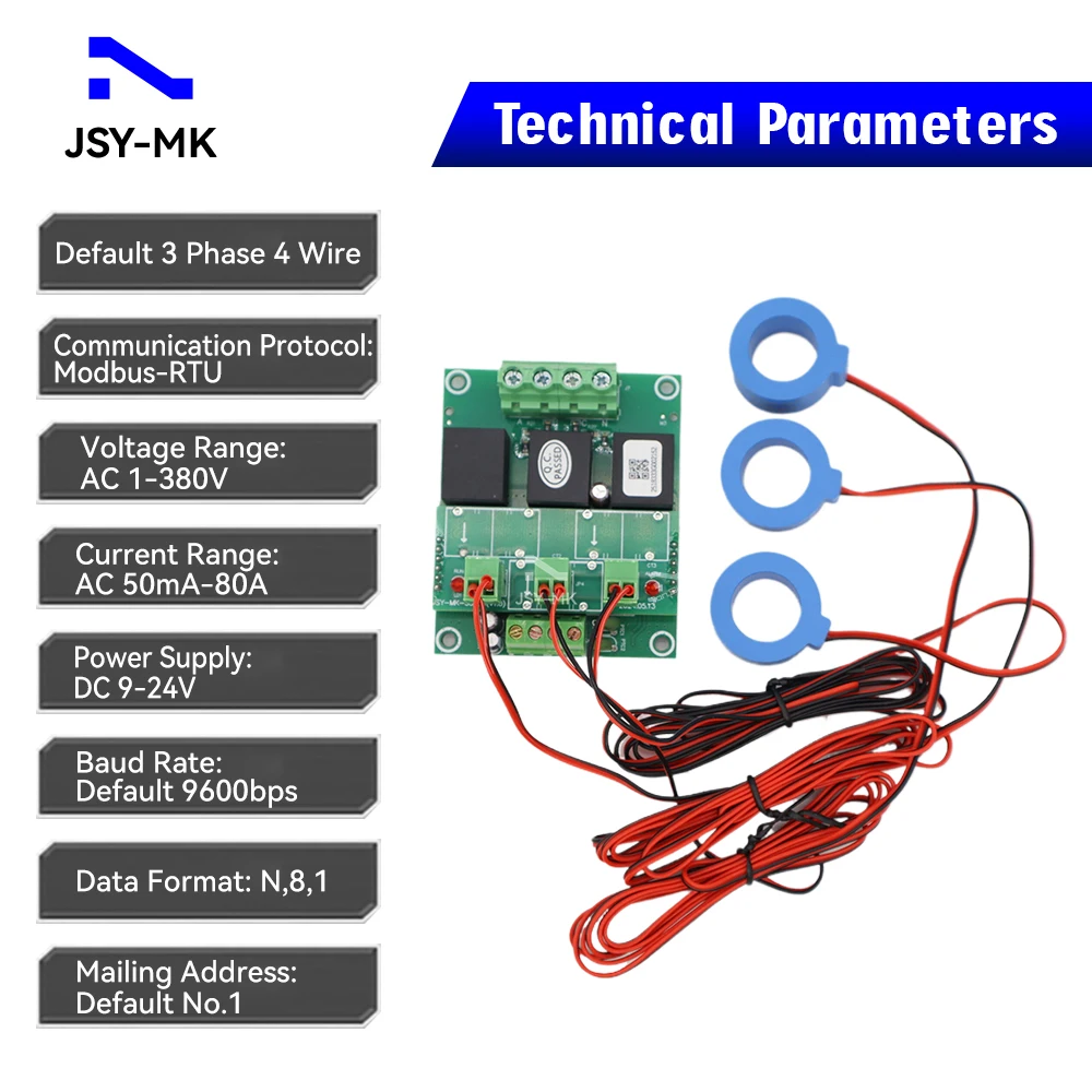 JSY-MK-333G 80A Bi-directional AC Three Phase Power Energy Meter Module