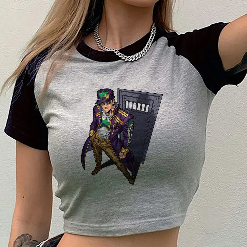 Jojo cropped top ladies japanese gothic anime streetwear harajuku top tees cute grunge dollette japan 2000s