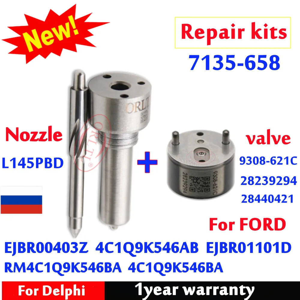 

Nozzle L145PBD INJECTOR EJBR00403Z,EJBR01101D VALVE 9308-621C REPAIR KITS 7135-658 For FORD 4C1Q9K546AB RM4C1Q9K546BA 4C1Q9K546