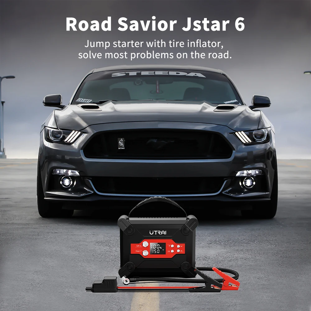 UTRAI 1800A 4 In 1 Car Jump Starter with Air Compressor Power Bank Portable Emergency Battery Booster Starting Device for Cars