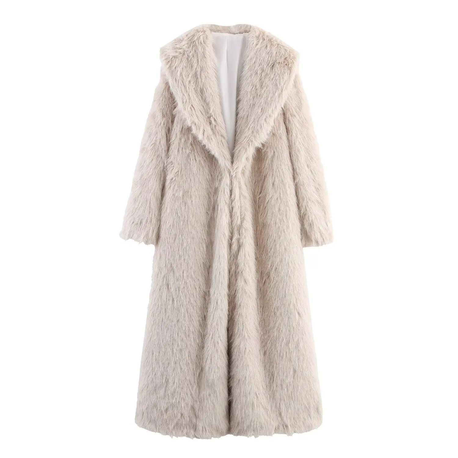 

European and American style winter new temperament commuter faux fur effect long fur coat