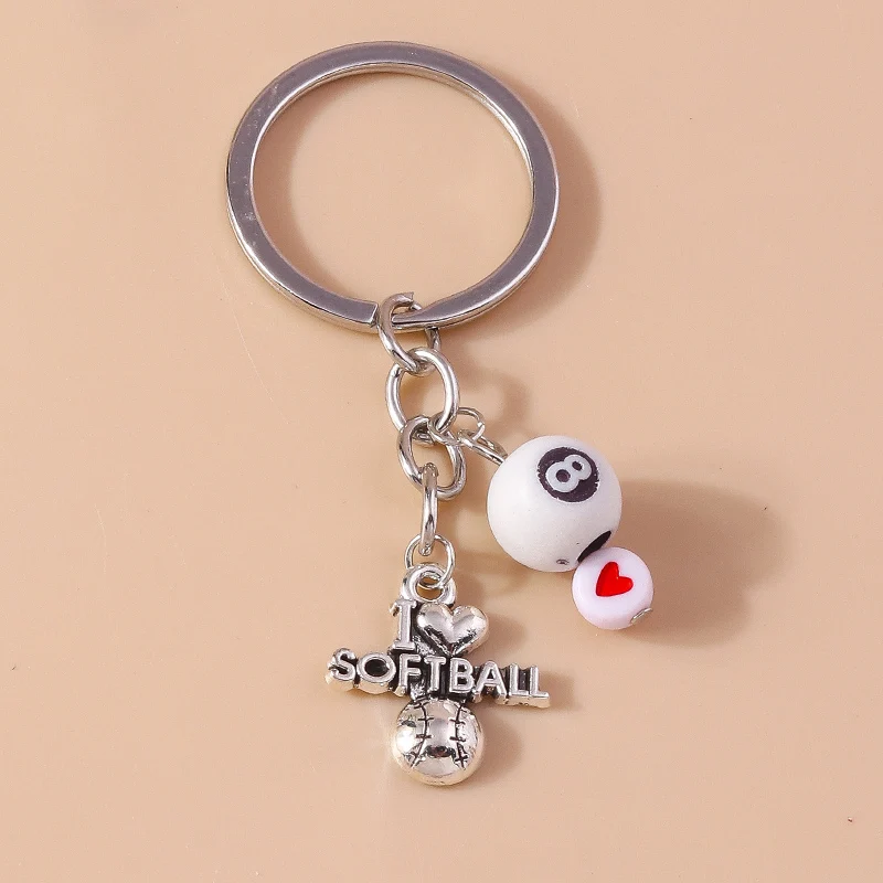 Creative Mini 3D Sport Ball Keychain Rugby Baseball Football Keyring Pendants for Car Key Holder Handbag Decor Jewelry Gifts