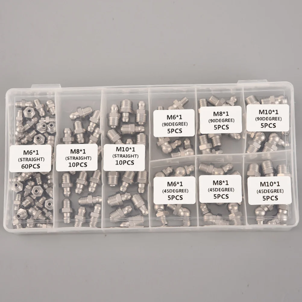 

1Set Grease Nozzles Set High Strength Steel with Zinc Coating Suitable for Harsh Conditions Industrial Equipment Repair Tool