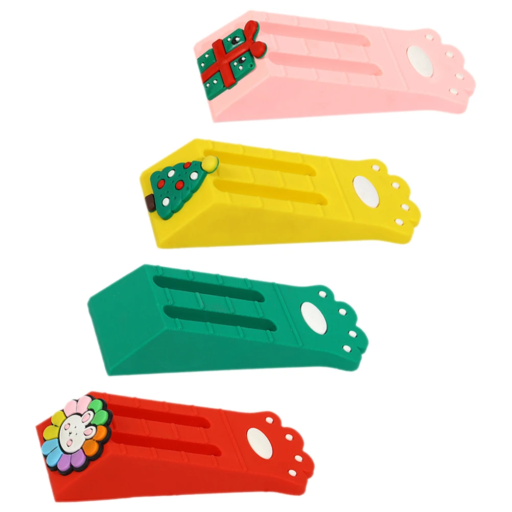 

4pcs Cute Door Stop Anti-collision Tall PVC Cat Security Stoppers for Safety Home Office Decorative Door Stopper Wedge