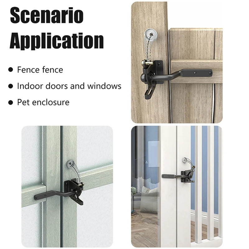 Self-Locking Gate Latch Automatic Gravity Lever Latch Carbon Steel Post Mounted Heavy Duty