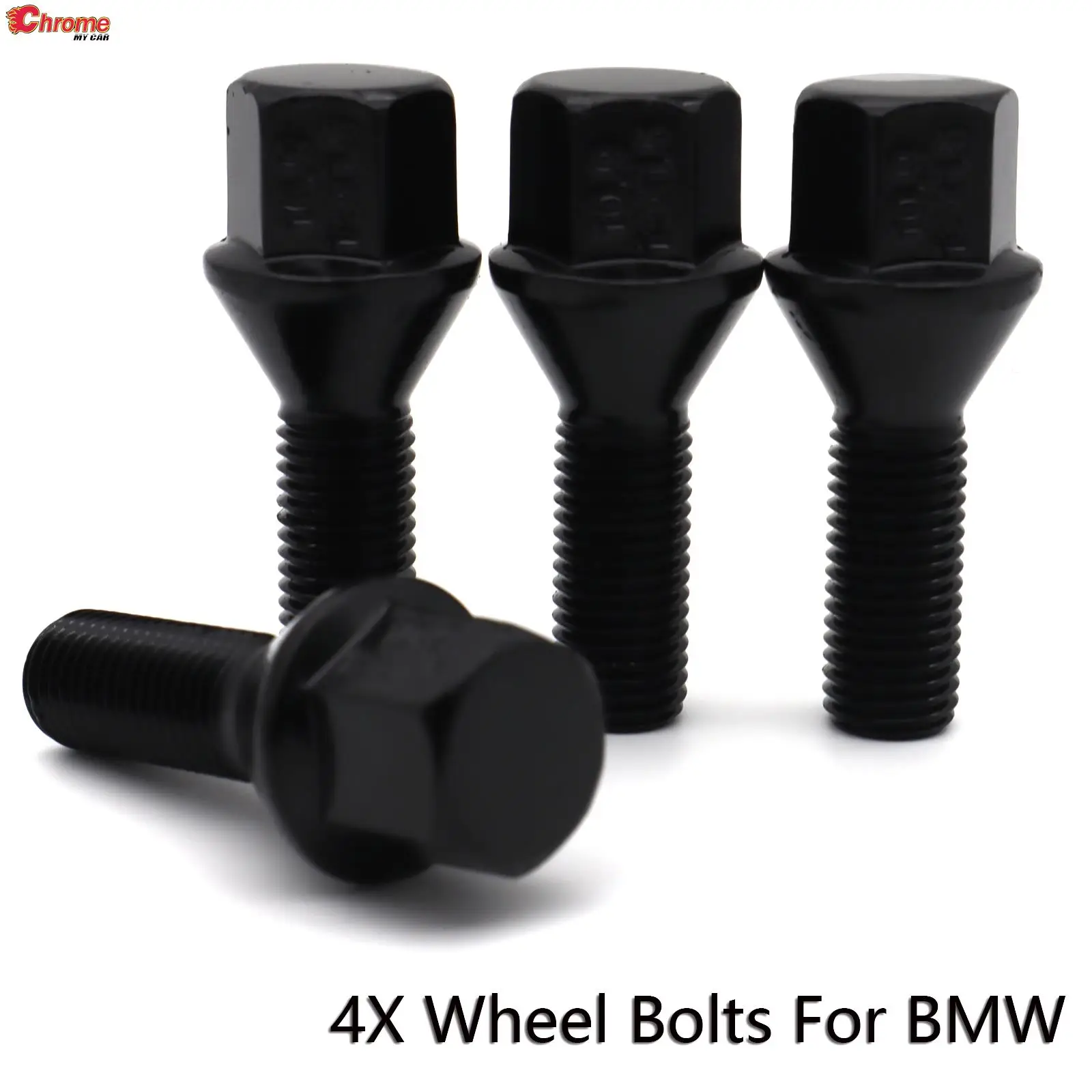 4pcs Car Alloy Wheel Lug Bolts M12X1.5 Black Wheel Nuts Parts For BMW 1 3 5 Series 118i 120i 125i 130 iE88 E81 E87 E91 E92 E93