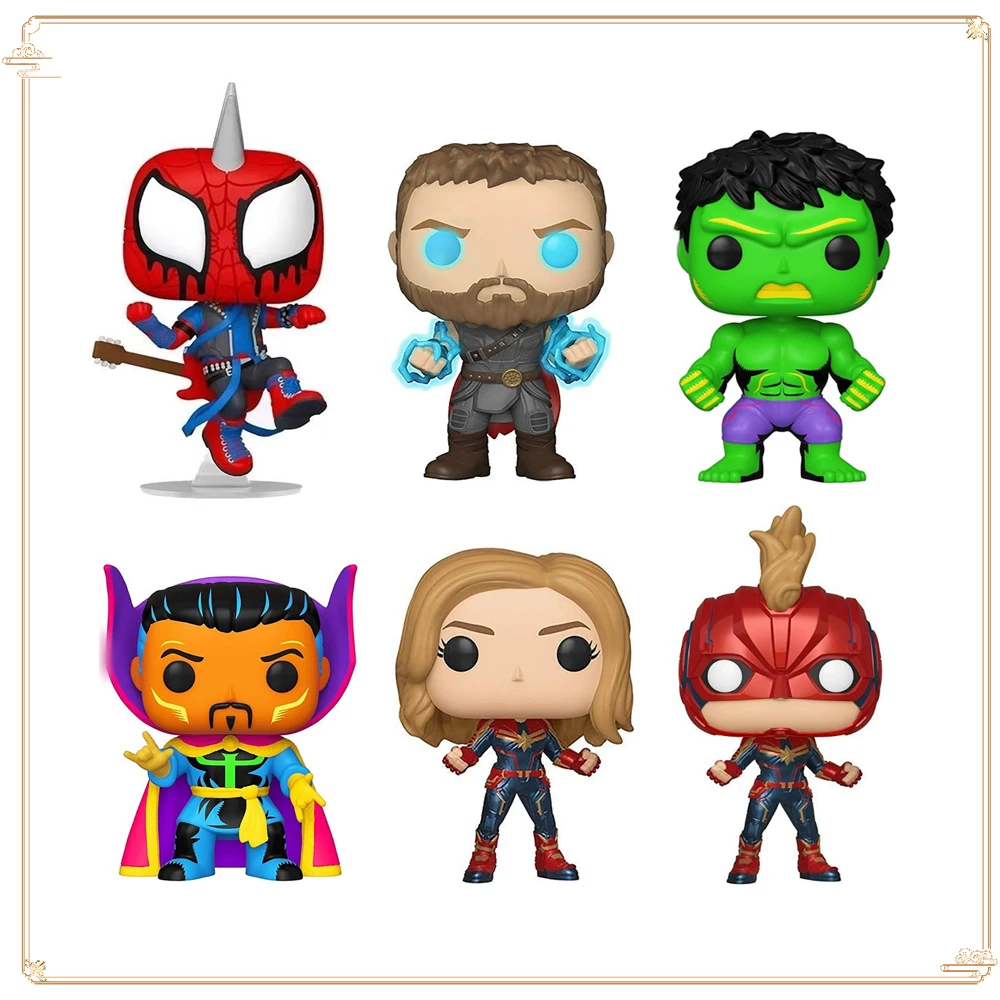 

FUNKO POP Marvel Toy Action Figures Avengers Heroes Spider Man Hulk Thor Doll Handmade Holiday Collection Toys Christmas Gifts