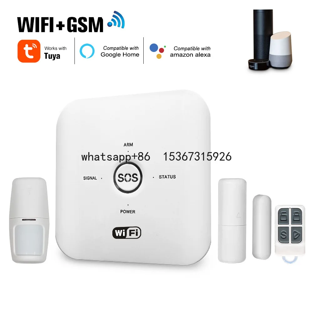 

Tuya Smart WIFI GSM Home Security Alarm System PIR Remote Controlled 100-240V Alarm System Works With Alexa Google Assistant