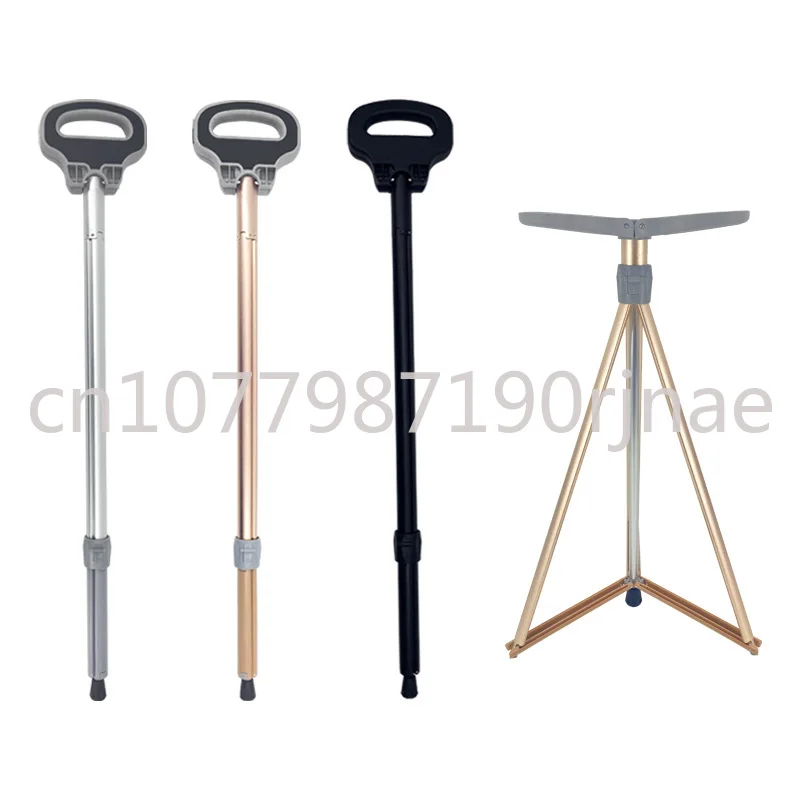 Multifunction Trekking Poles, Lightweight and Portable Crutch, Folding Cane Seat