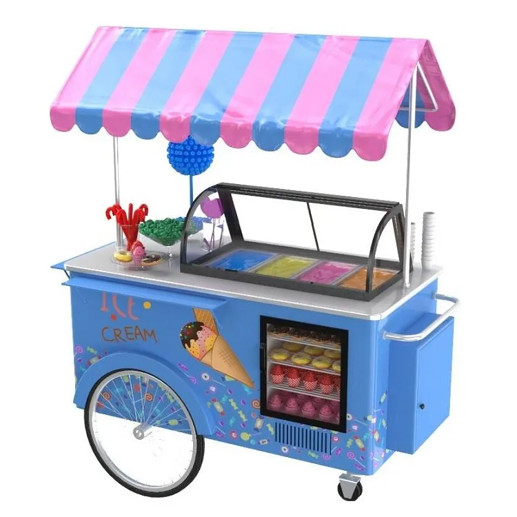 Stainless Steel Candy Popcorn Cart With Food Truck for Sale