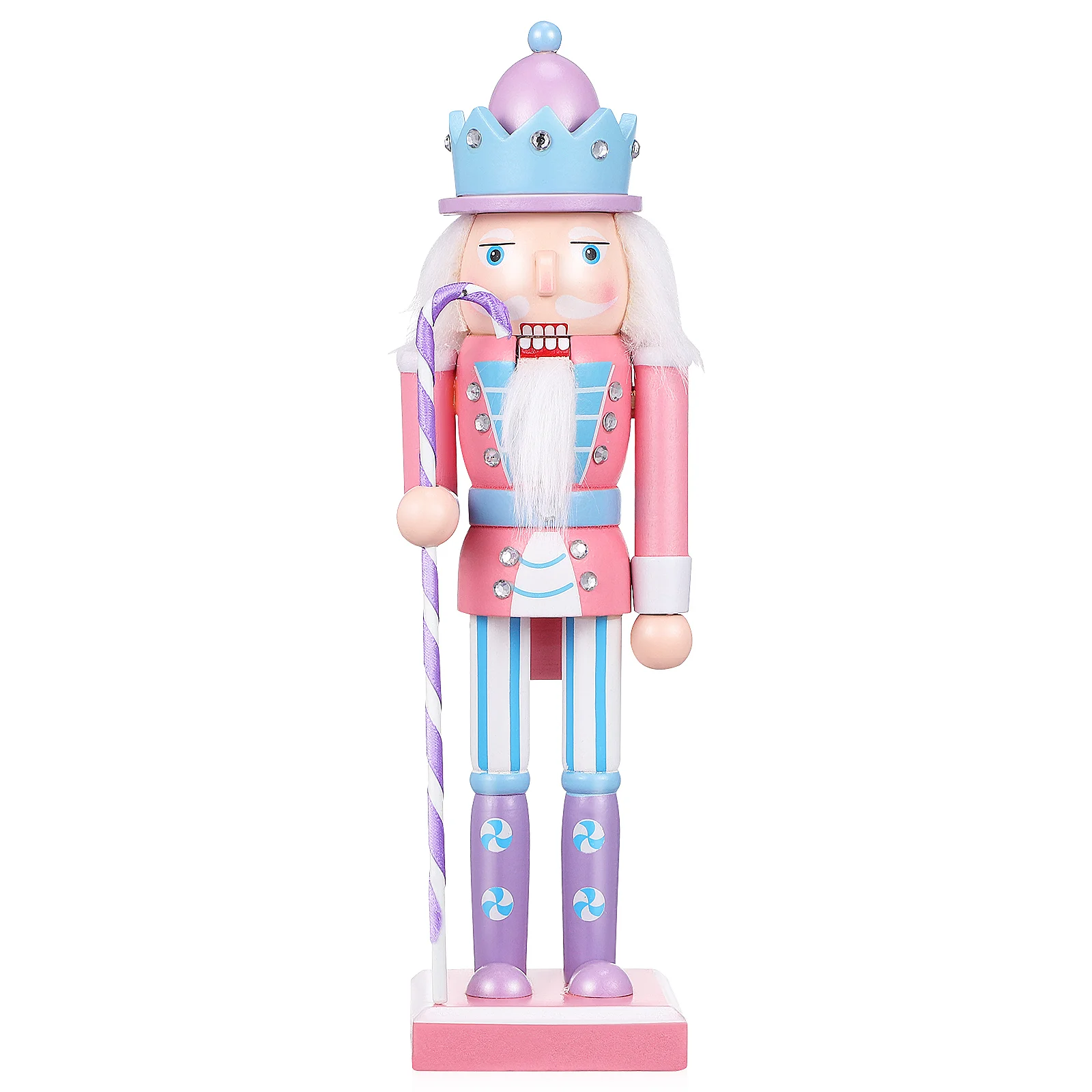 

Pink 255cm Christmas Nutcrackers Figure Wooden Desktop Present Decor Figurine Soldier Outdoor