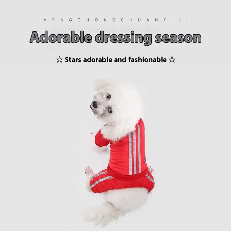 Ropa para perros de peluche acolchada de algodón para mascotas, ropa de capitán para perros pequeños y medianos, otoño e invierno