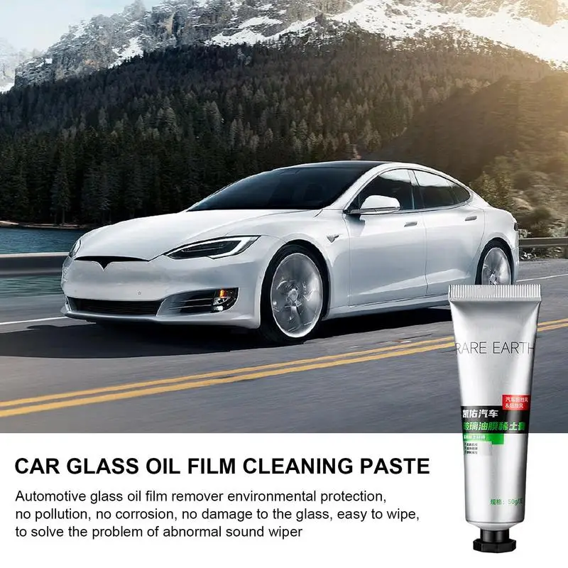 Glass Oil Film Remover Powerful Defogging Windshield Cleaner 50g Oil Film Cream Car Cleaner Easy To Clean For Oil Stains Bird