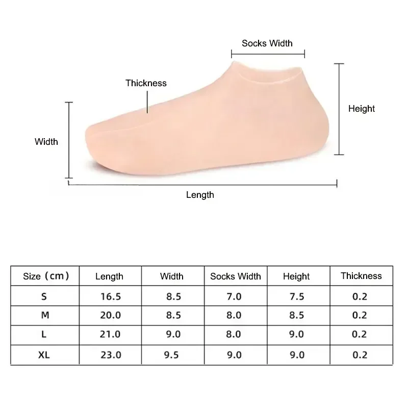 1 Pair Silicone Moisturizing Socks Exfoliating Gel Heel Socks Callus Cracked Dead Skin Remove Protector Pain Relief Foot Care