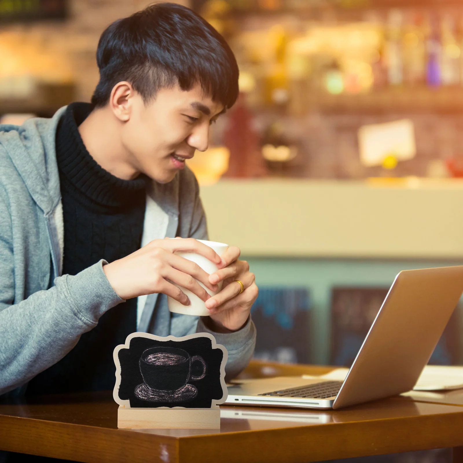 10 قطعة سبورة خشبية صغيرة سبورة سميكة لحفلات الزفاف علامات الجدول ملاحظات الغذاء قابلة لإعادة الاستخدام ديكور المنزل