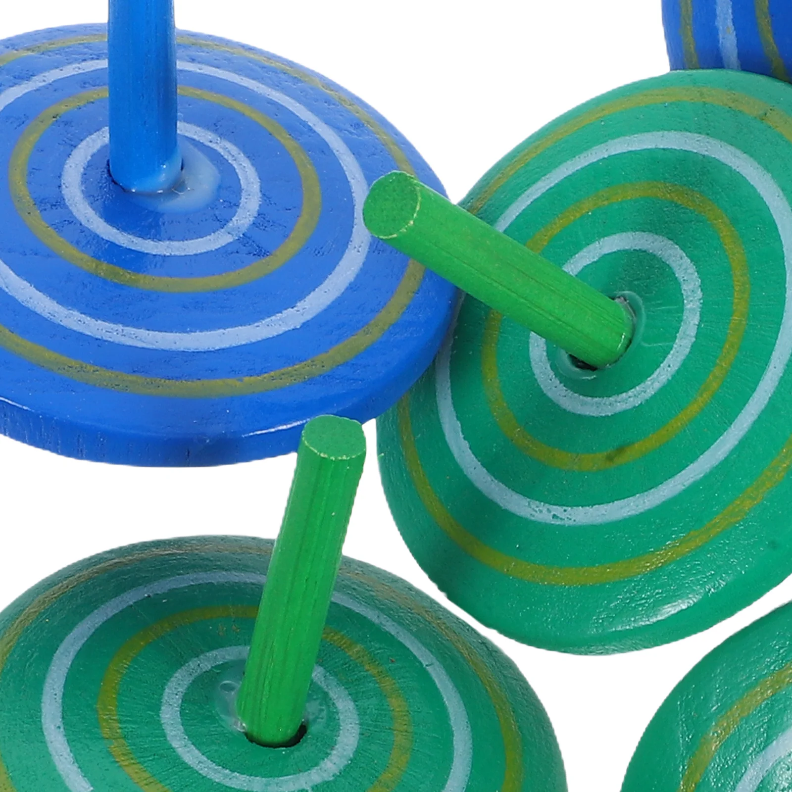 6 pçs pintados de madeira topos brilhante educacional girando jogo mão olho coordenação relaxar topos brinquedo crianças