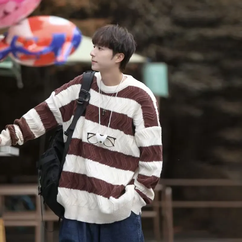 

Мужской круглый трикотаж Ne, повседневная свободная внутренняя одежда, базовый слой, модная верхняя одежда, весна-осень-зима, полиэфирное волокно