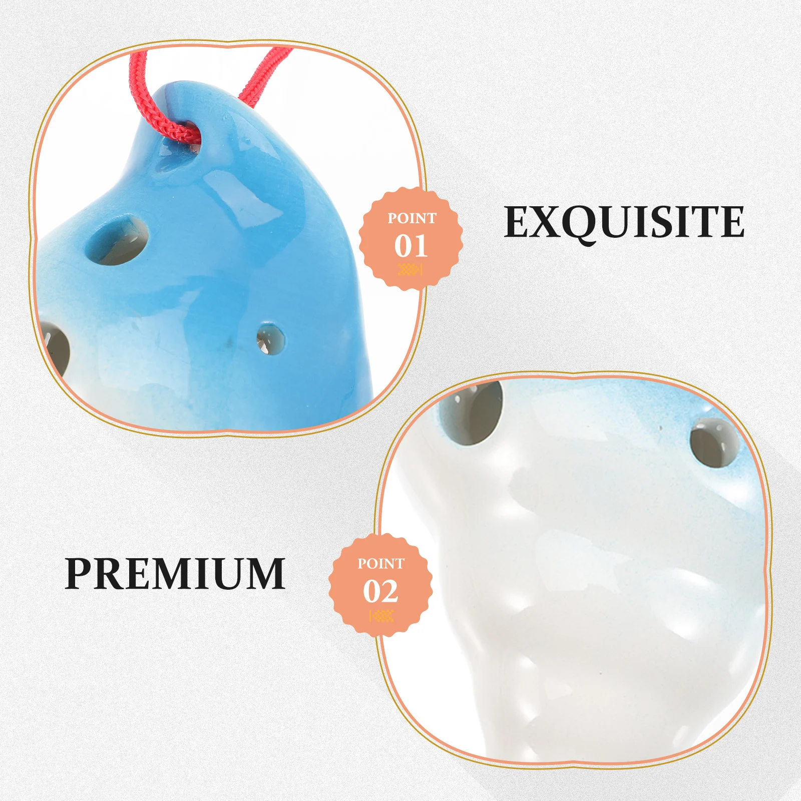 

Beginner 6-Hole Ocarina Premium Material Durable Easy Carry Portable Wind Instrument Gift 6 Holes Ocarina Ethnic Instrument