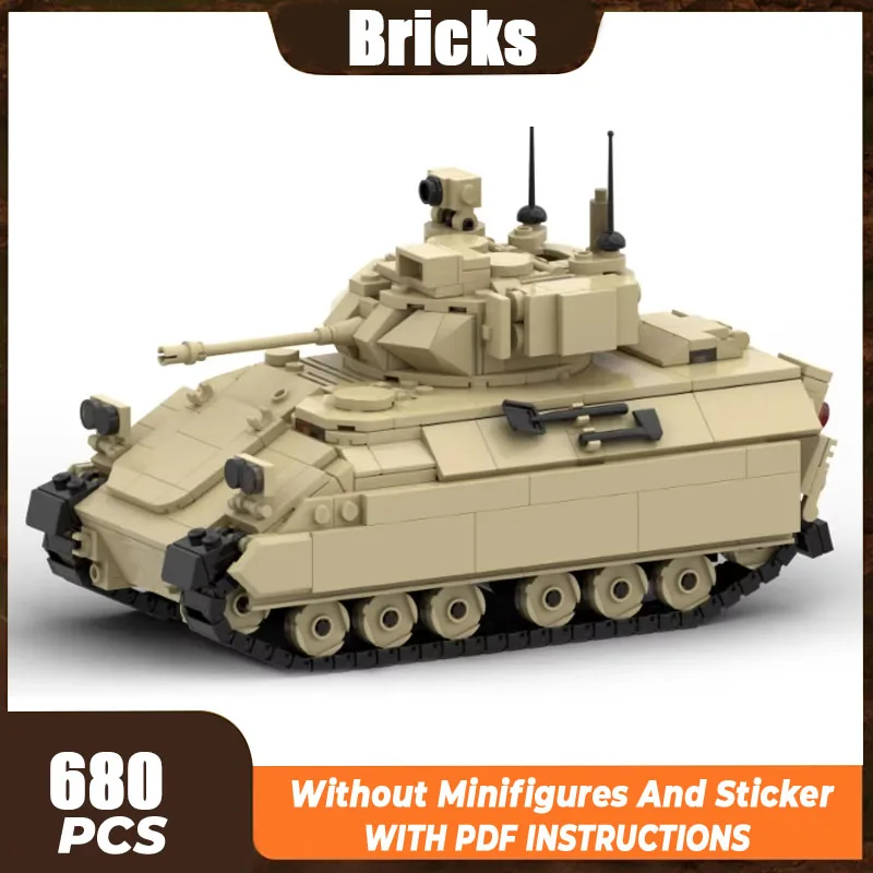 Moc Building Bricks Military Weapon Model M3A3 Bradley Tank Technology Modular Blocks Gifts Christmas Toys DIY Sets Assembly